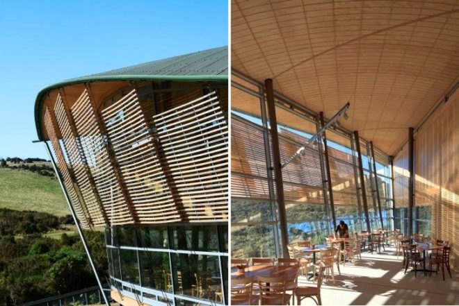 Orokonui Ecosanctuary Visiter Centre, Architectural Ecology, new zealand, nature preserve, shipping containers, local materials, visitor centre