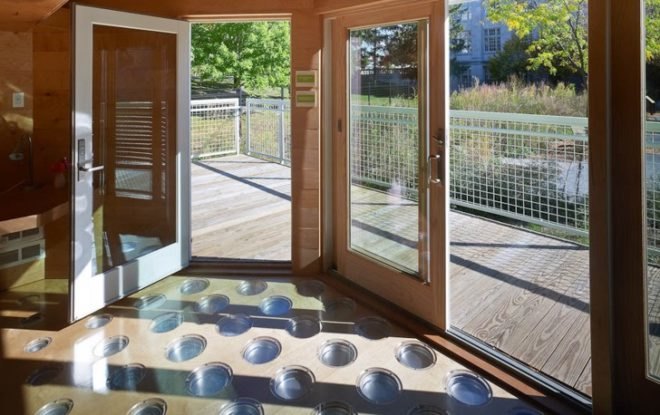 grey water, solar thermal, integrated house design, off grid, miro house, solar house, green demonstration house, OSU building, COSI, Ohio green building, eco micro house, eco demonstration house,