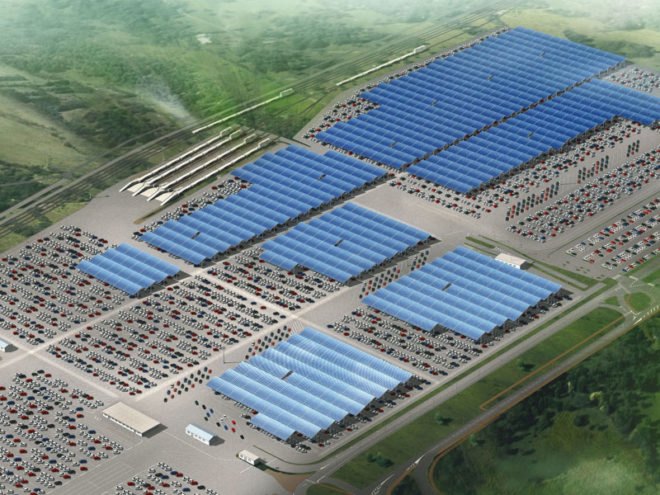 renault, renault automotive, renault solar power, renault renewable energy, renault solar energy, solar roof, large solar roof, solar parking lot, solar power plant, solar panels