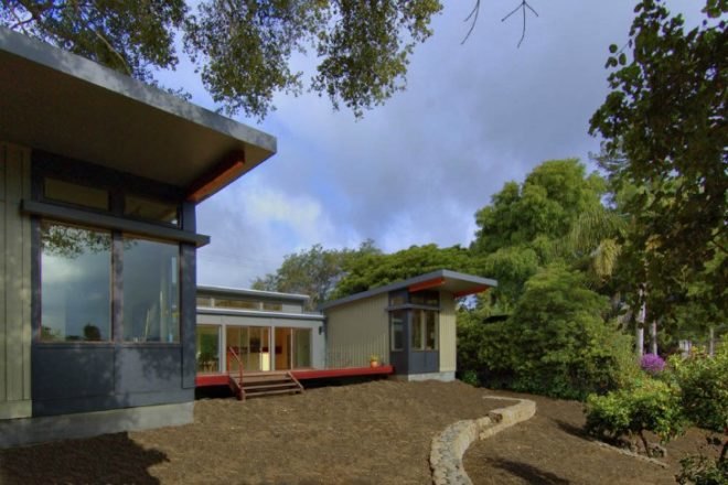 Stillwater Dwelling, Santa Barbara, butterfly roof, prefab home, energy efficient design, green building