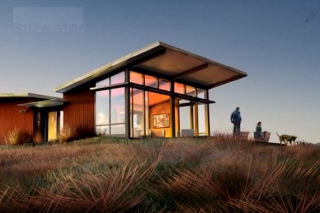 Stillwater Dwelling, Santa Barbara, butterfly roof, prefab home, energy efficient design, green building