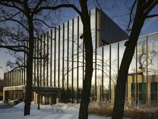 Tony Fretton Architects, British Embassy in Warsaw, double glazed facade, blast-proof facade, poland, embassy, energy efficient design