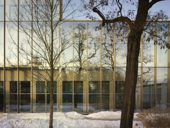 Tony Fretton Architects, British Embassy in Warsaw, double glazed facade, blast-proof facade, poland, embassy, energy efficient design