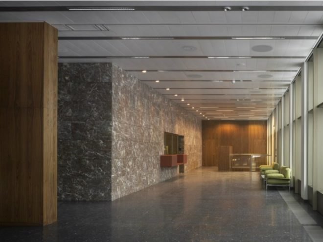 Tony Fretton Architects, British Embassy in Warsaw, double glazed facade, blast-proof facade, poland, embassy, energy efficient design
