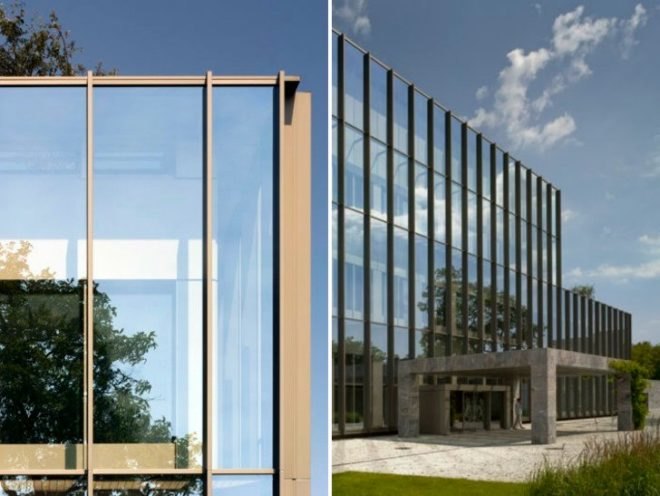 Tony Fretton Architects, British Embassy in Warsaw, double glazed facade, blast-proof facade, poland, embassy, energy efficient design