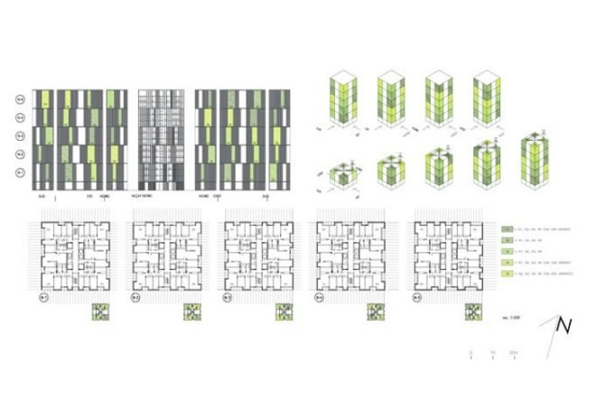 Torre Plaça Europa, R+B Arqts, social housing, barcelona, brise-soleil, recycled materials,
