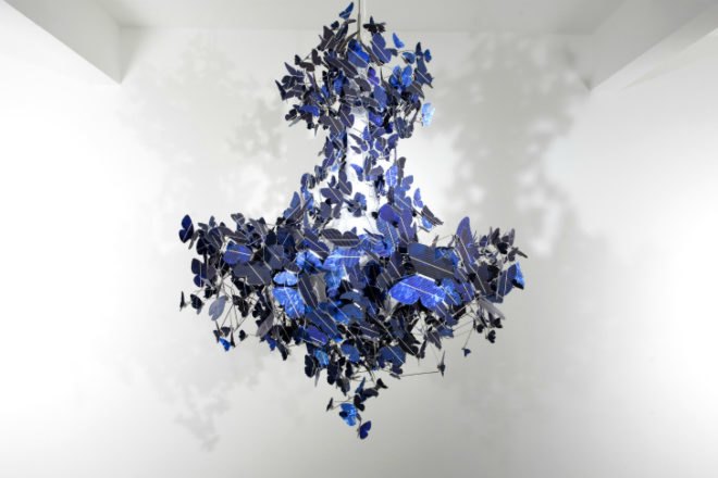 Virtue of Blue, Jeroen Verhoeven, solar chandelier, solar cells, solar butterflies, solar light