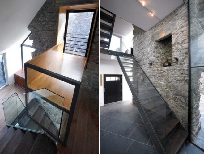 ruined stone house, local materials, site found building materials,WT Architecture, dry stone wall, passive heating and cooling, Scotland green building, Scotland renovation, Scotland 17th century preservation, dry stone wall, extreme house addition, Scottish green building,