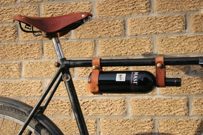 bike beer holder, bike wine holder jesse herbert, green designs, green wine, green products, wine holder, bike storage, bike carriers