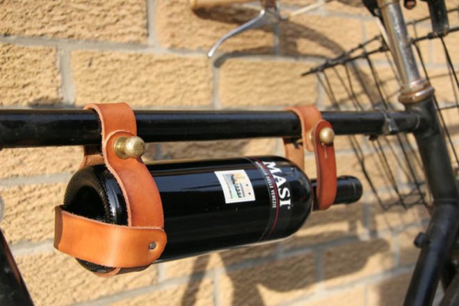 bike beer holder, bike wine holder jesse herbert, green designs, green wine, green products, wine holder, bike storage, bike carriers