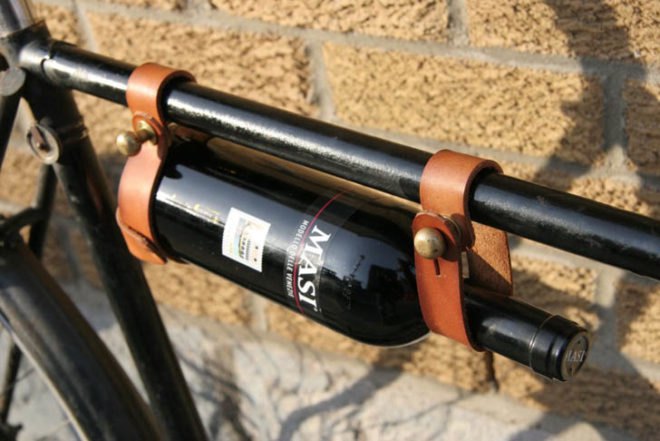 bike beer holder, bike wine holder jesse herbert, green designs, green wine, green products, wine holder, bike storage, bike carriers