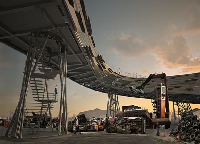 recycling, steel, recycled materials, green design, sustainable design, eco-design, car parts, pick your part, research facility, population projection, sustainable industry