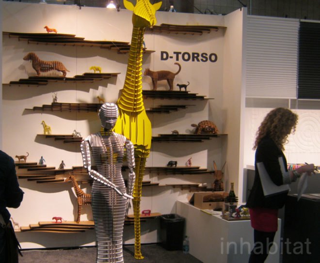 green furniture”, contemporary furniture, eco-friendly design, Furniture Fair, green design, icff 2011, icff 2011 nyc, icff new york city, inhabitat icff, inhabitat icff reporting, International Contemporary Furniture Fair, new york city furniture fair, nyc furniture fair, world's first paper robot, d torso, d-torso, paper robot, paper animals, cardboard robot, cardboard sculptures, cardboard animals