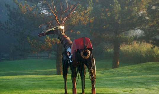 art Canada, eco art, recycled materials art, green art, David Pan, Pemberton BC, Wild Wildlife, recycled materials, animal sculptures, recycled scrap metal, scrap metal art, animal art