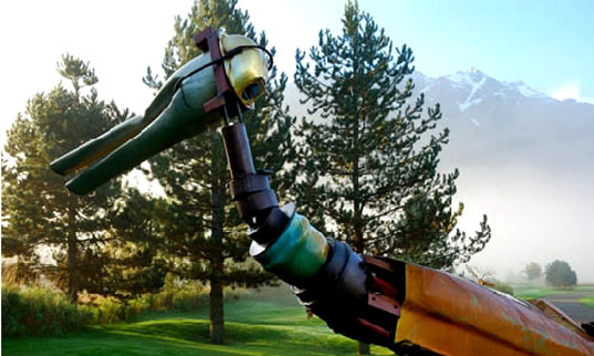 art Canada, eco art, recycled materials art, green art, David Pan, Pemberton BC, Wild Wildlife, recycled materials, animal sculptures, recycled scrap metal, scrap metal art, animal art