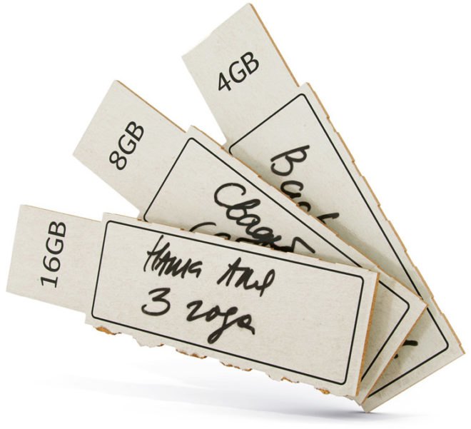 Recyclable cardboard, USB flash drives, disposable flash drives, memory sticks, interface design, sustainable memory sticks, disposable momory sticks, recyclable computer memory, art lebedev, disposable flashkus