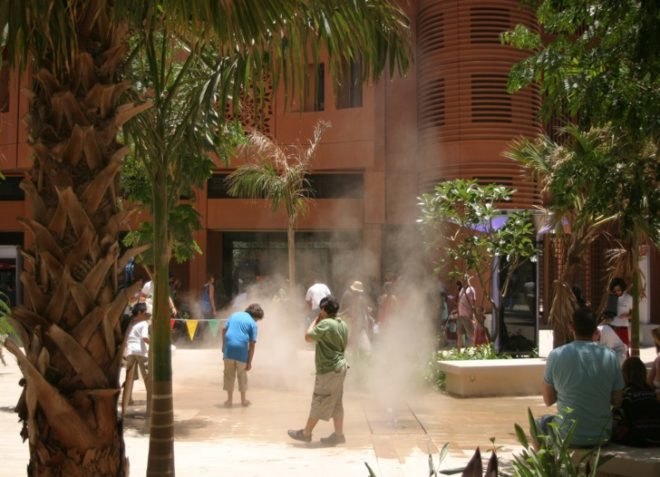 Masdar City, eco-design, green design, sustainable building, abu dhabi, desert, green building, pod cars, green prophet, land art generator initiative, organic market, street fair, recycled products,