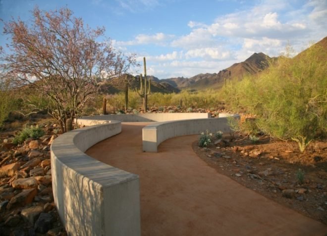 green building, net zero, green design, eco-design, sustainable design, rainwater harvesting, LEED, Platinum, Gateway, McDowell Sonoran Preserve, weddle gilmore black rock studio, biking, hiking, rammed earth, recycled materials, solar energy, water efficiency