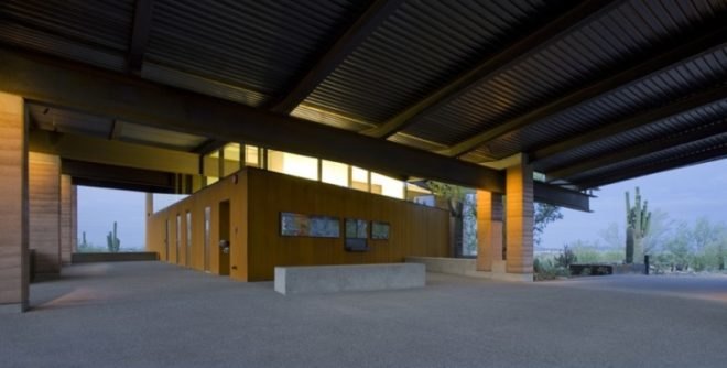 green building, net zero, green design, eco-design, sustainable design, rainwater harvesting, LEED, Platinum, Gateway, McDowell Sonoran Preserve, weddle gilmore black rock studio, biking, hiking, rammed earth, recycled materials, solar energy, water efficiency
