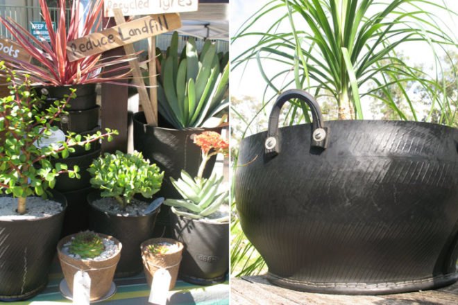 recycled tire planters, green planters, green gardening, gardening accessories, tire planters, recycled tires, recycled tire planters, ubeauty, eco gardening, recycled materials