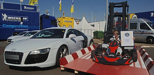 Linde E1, electric go-kart, Guinness World Record, Linde Material Handling Company, go-kart acceleration record, go-kart speed record, green transportation, green automotive design, alternative transportation