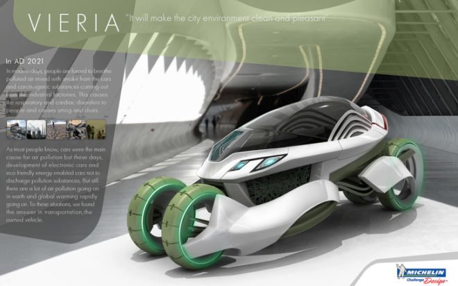 VIERIA Concept Car, Michelin Challenge Design, green transportation, alternative transportation, green automotive design, Gunwoong Kim, Suji Kim