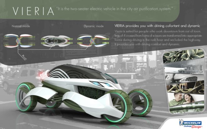 VIERIA Concept Car, Michelin Challenge Design, green transportation, alternative transportation, green automotive design, Gunwoong Kim, Suji Kim