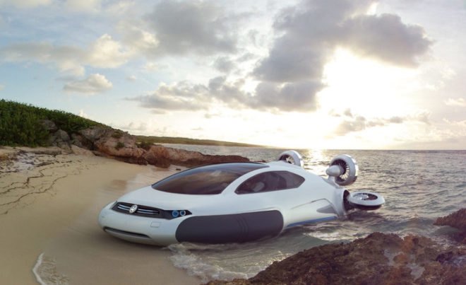 Volkswagen Aqua Hovercraft, Volkswagen Hovercraft Concept, Yuhan Zhang, hovercraft, hydrogen electric hybrid, green transportation, alternative transportation, green automotive design