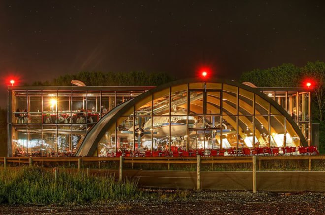 green design, eco design, sustainable design, Soviet Iluyshin IL-14, Zurich, Zurich International Airport, Runway 34, airplane restaurant, Switzerland, The Hangar Restaurant