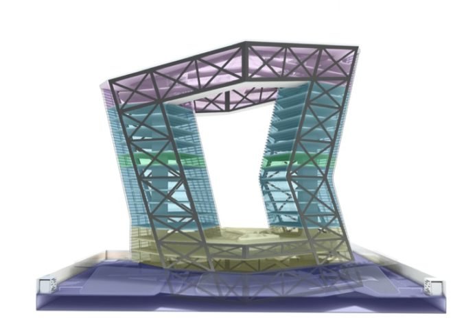 ventilated facade, green design, urban garden, mixed use development, green balcony, indirect light, passive design, solar gain, green building, green design, eco-design, sustainable design, sustainable architecture, Caribbean Sea, Sanzpont Arquitectura, GSI Tower, Cancun