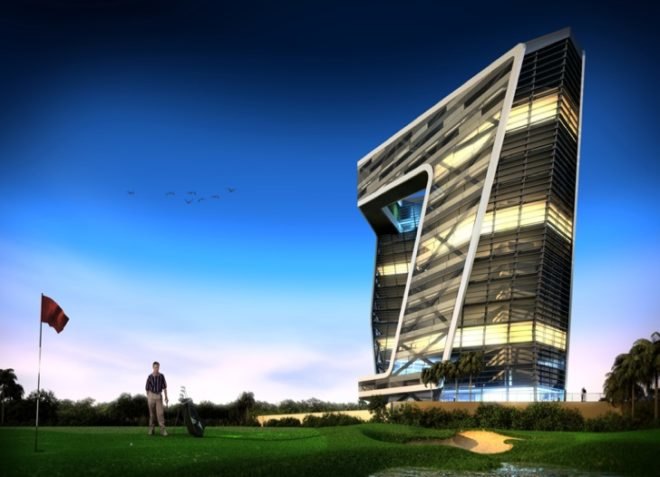 ventilated facade, green design, urban garden, mixed use development, green balcony, indirect light, passive design, solar gain, green building, green design, eco-design, sustainable design, sustainable architecture, Caribbean Sea, Sanzpont Arquitectura, GSI Tower, Cancun