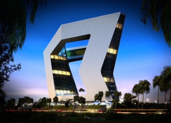 ventilated facade, green design, urban garden, mixed use development, green balcony, indirect light, passive design, solar gain, green building, green design, eco-design, sustainable design, sustainable architecture, Caribbean Sea, Sanzpont Arquitectura, GSI Tower, Cancun