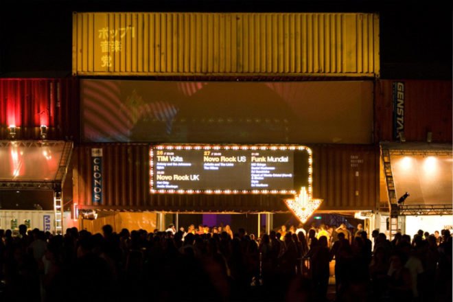 shipping container architecture, cargotecture, shipping container, tim festival, bernardes jacobsen, container installation, eco architecture, sustainable architecture, green architecture, green design, eco design, sustainable design