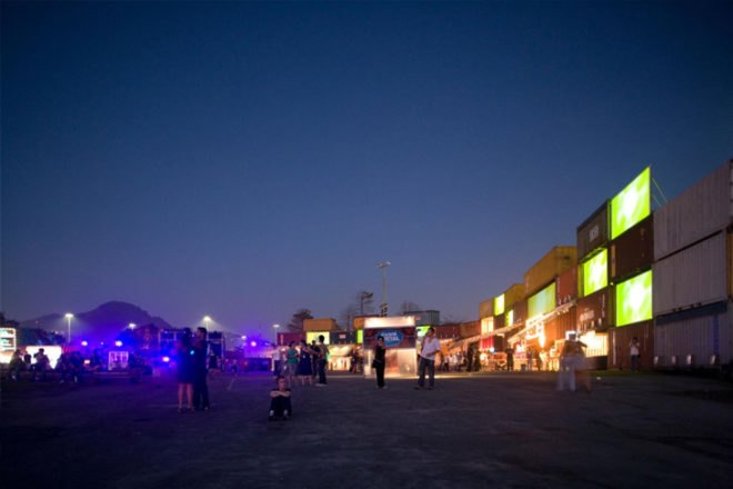shipping container architecture, cargotecture, shipping container, tim festival, bernardes jacobsen, container installation, eco architecture, sustainable architecture, green architecture, green design, eco design, sustainable design