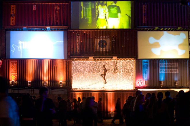 shipping container architecture, cargotecture, shipping container, tim festival, bernardes jacobsen, container installation, eco architecture, sustainable architecture, green architecture, green design, eco design, sustainable design