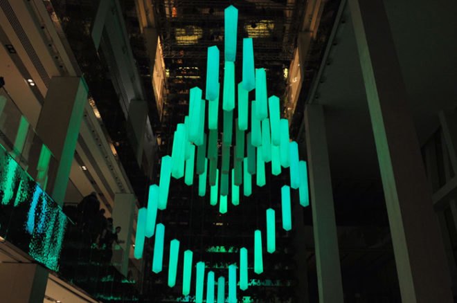 green design, eco design, sustainable design, WHITEvoid, LED Lights, Chandelier, Light installation, Green lighting, Moscow, Tsvetnoy Central market, anthropomorphic, LED lighting installations, moscow shopping centers