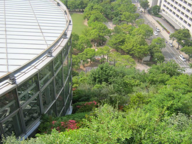“sustainable architecture”, acros, Eco Architecture, eco design, Emilio Ambasz, fukuoka, grass covered building, green architecture, Green Building, green design, green roof, green space, Japan, Japanese, pyramid, sustainable design, urban space, Ziggurat, green roofed building in japan, green pyramid