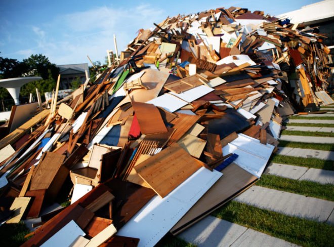 repurposed building material, eco art, green art, discarded materials shelter,art made from waste, discarded materials, eco pavilion, Georg-Büchner-Platz, Raumlaborbelin, materials reuse, German green art, Junk pavilion, discarded art materials,
