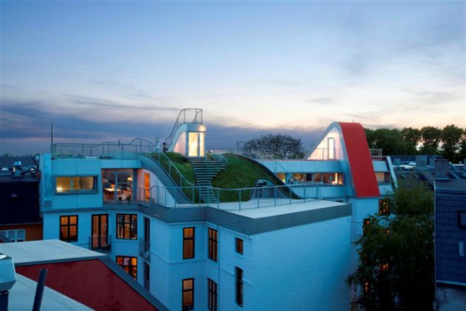 Birkegade Rooftop Park, JDS Architects, rooftop terrace, copenhagen, green roof, rooftop park, rooftop playground