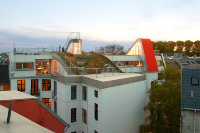 Birkegade Rooftop Park, JDS Architects, rooftop terrace, copenhagen, green roof, rooftop park, rooftop playground