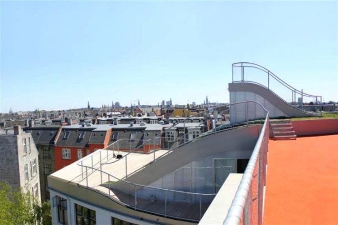 Birkegade Rooftop Park, JDS Architects, rooftop terrace, copenhagen, green roof, rooftop park, rooftop playground
