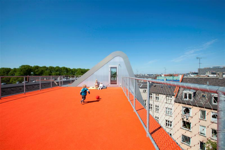 Birkegade Rooftop Park, JDS Architects, rooftop terrace, copenhagen, green roof, rooftop park, rooftop playground