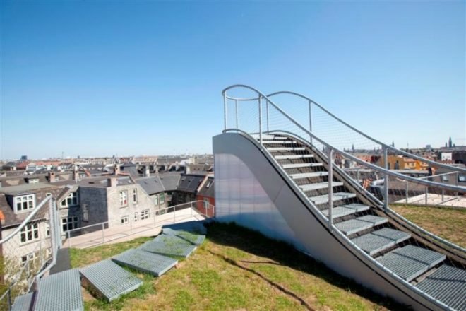 Birkegade Rooftop Park, JDS Architects, rooftop terrace, copenhagen, green roof, rooftop park, rooftop playground