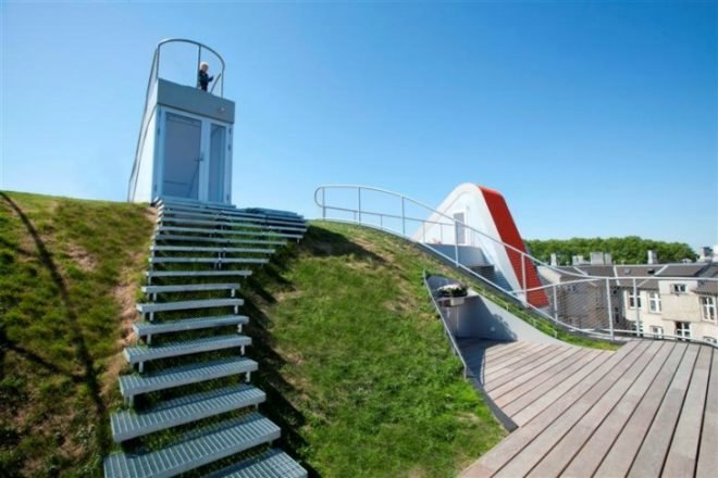 Birkegade Rooftop Park, JDS Architects, rooftop terrace, copenhagen, green roof, rooftop park, rooftop playground