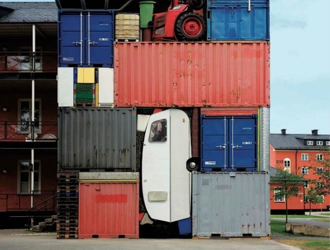 Container Architektur, NRW-Forum Düsseldorf, shipping containers, container architecture, cargotecture, architecture exhibit