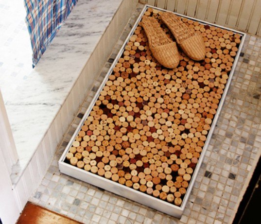 diy, diy projects, diy home products, diy bathroom products, cork bath mat, recycled wine corks, wine cork bath mat, green bathroom, recycled materials