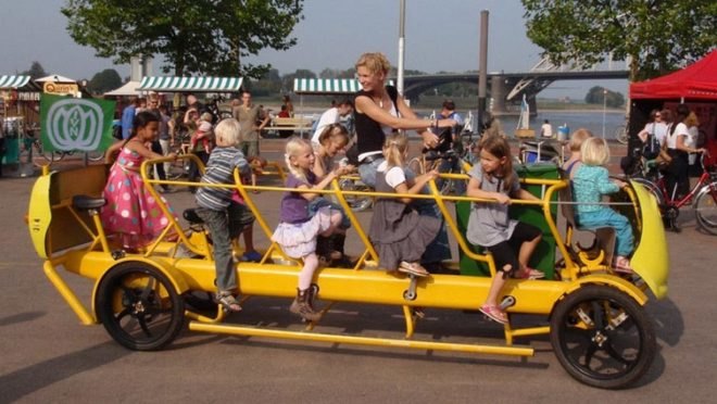 Kinetic Energy,Green Transportation,pedal powered vehicles,kids vehicle,dutch design,school bus