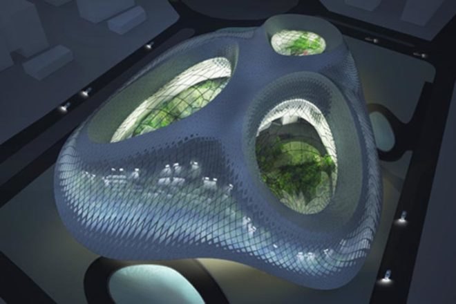 green technology,Eco Travel,Botanical,Architecture,future architecture,green rainforest architecture,emergent architecture,beijin international airport,beijin china,thermal pipes,rainwater collection system,luxury hotel,plastic dome,tom wiscombe,