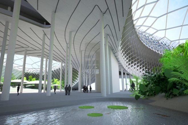 green technology,Eco Travel,Botanical,Architecture,future architecture,green rainforest architecture,emergent architecture,beijin international airport,beijin china,thermal pipes,rainwater collection system,luxury hotel,plastic dome,tom wiscombe,
