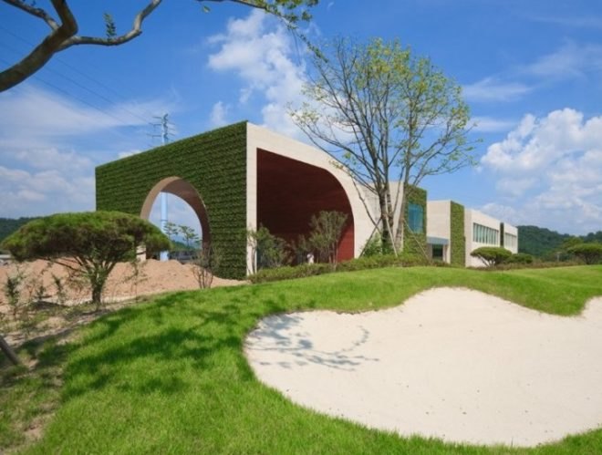 Hyunioon Yoo Architects, living wall design, golf club green design, green wall, living wall, green golf club, eco golf club, Korean Green Golf Club, eco facade, green golf design